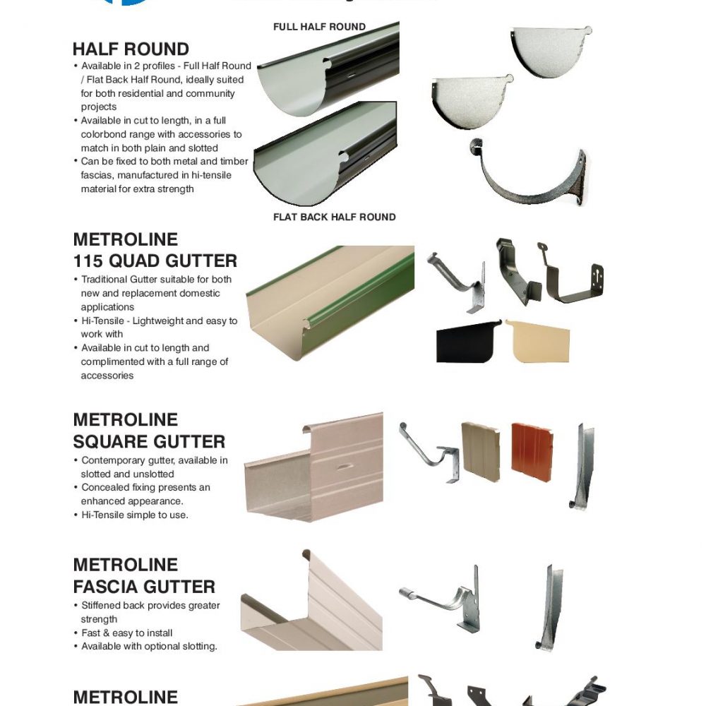 Metroline Fascia Gutter Sunshine Roofmart sells Metroll gutters