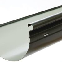 Half round gutter in black colour.