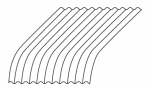 Diagram of a curved piece of 0.60 Corodek® sheeting