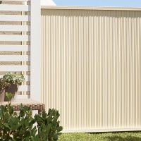 The Domian Mini Corodek Colorbond fencing installed with flutes in a vertical position.