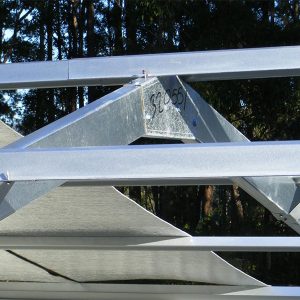 A photo of Metrolls top hats being used in the construction of a new roof