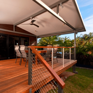 A photo of an outdoor patio using Solarspan®insulated roofing system